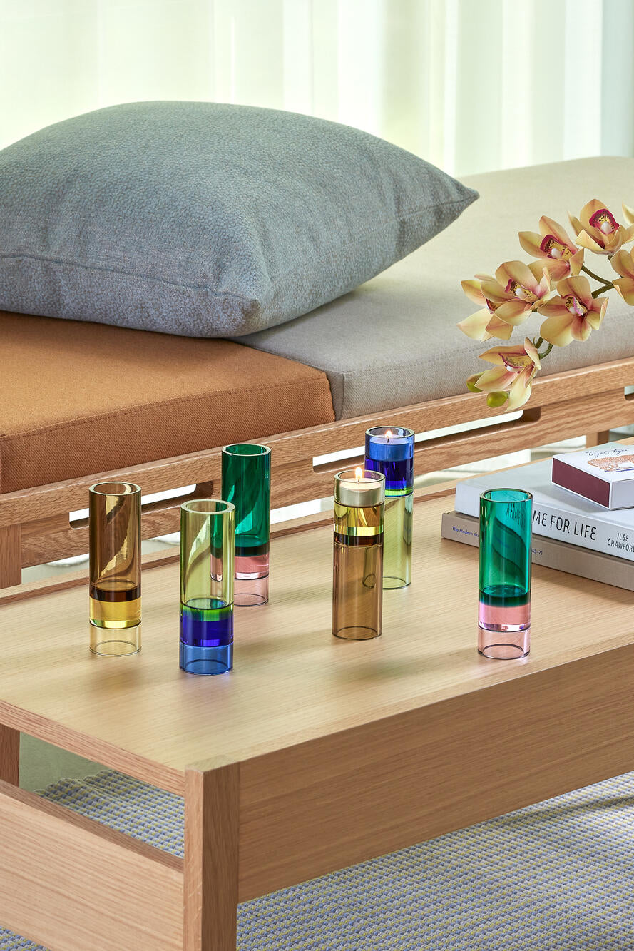 Astro fyrfadsstage - grøn/blå